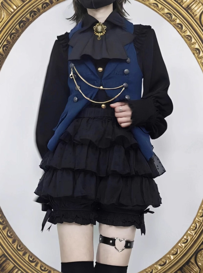 Layered ruffled lolita bloomers demonstrating volume and movement capability for authentic Lolita fashion silhouette