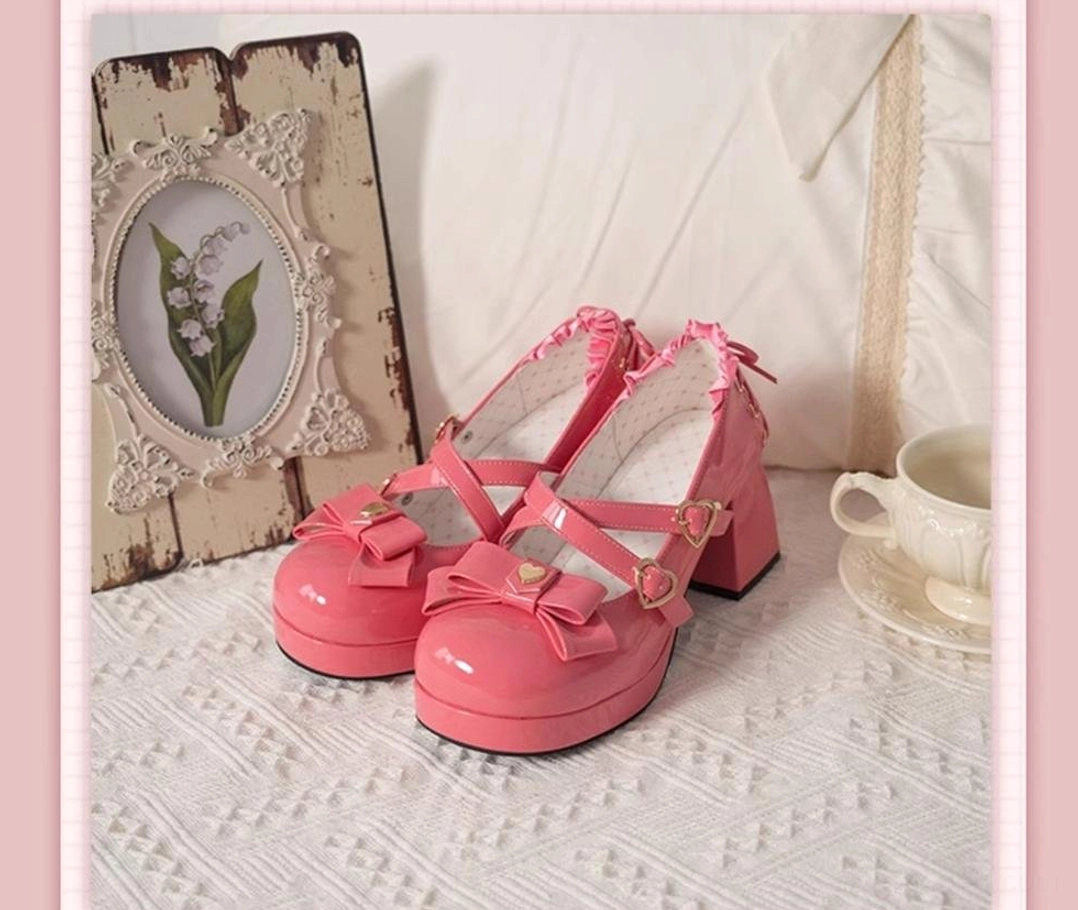 light-pink-sweet-lolita-platform-heels-delicate-design-romantic-aesthetic