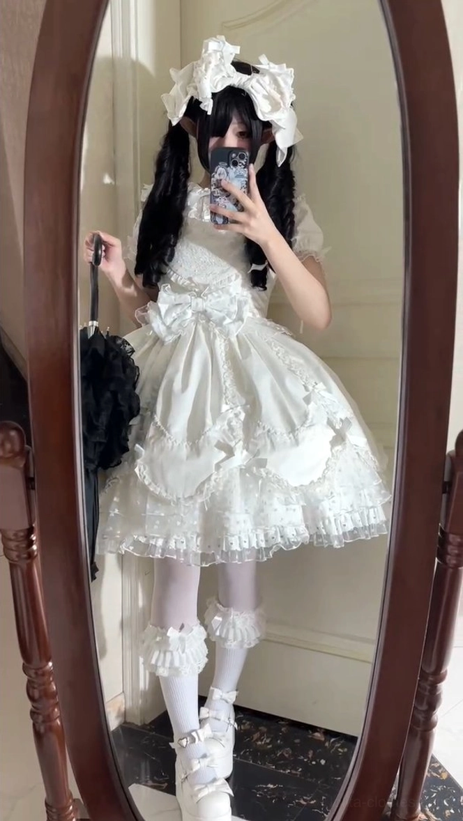 Light purple large KC hair accessory for vintage Lolita dress with oversized bow and candy element