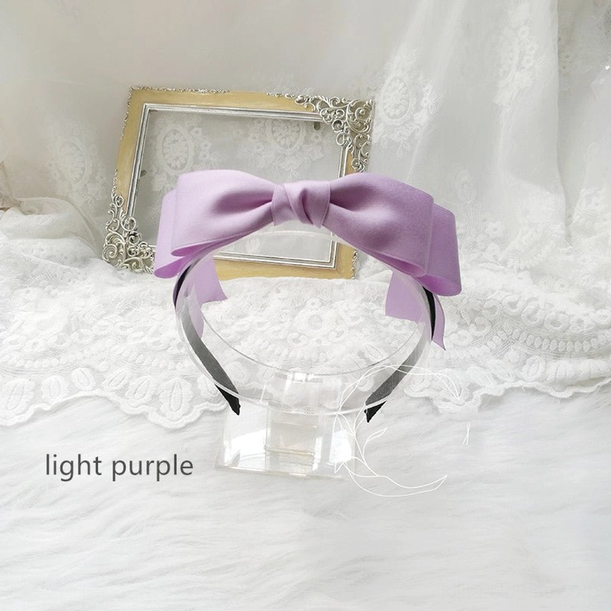 Light purple lavender sweet lolita hair bow clip KC matte satin whimsical fantasy display