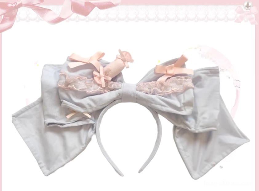 Light purple large KC hair accessory for vintage Lolita dress set with decorative candy
