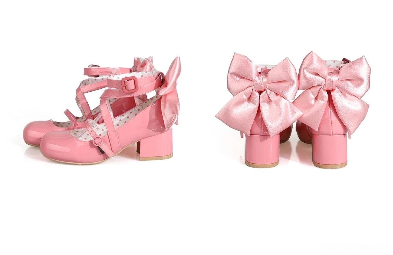 Lolita block heel shoes material composition upper sole construction technical specifications