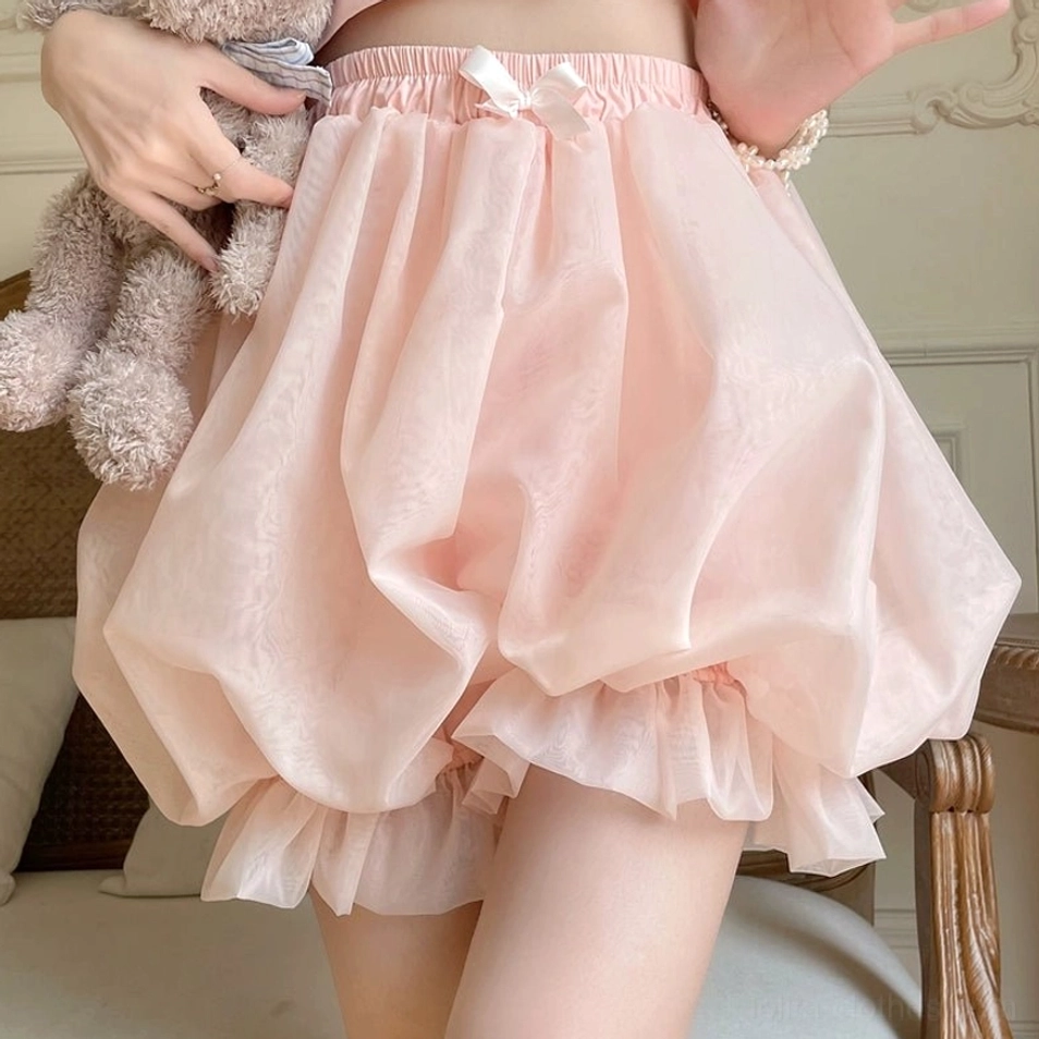 Lolita bloomers care and maintenance guide showing washing drying storage instructions for organza material and cotton lining preservation