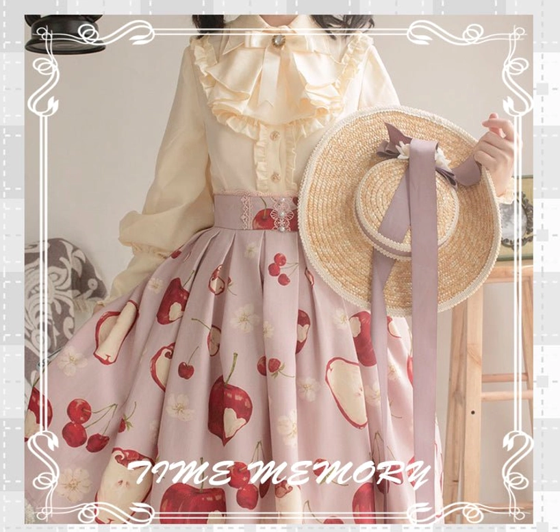 Lolita blouse back view showing pointed hemline Victorian silhouette and overall garment construction