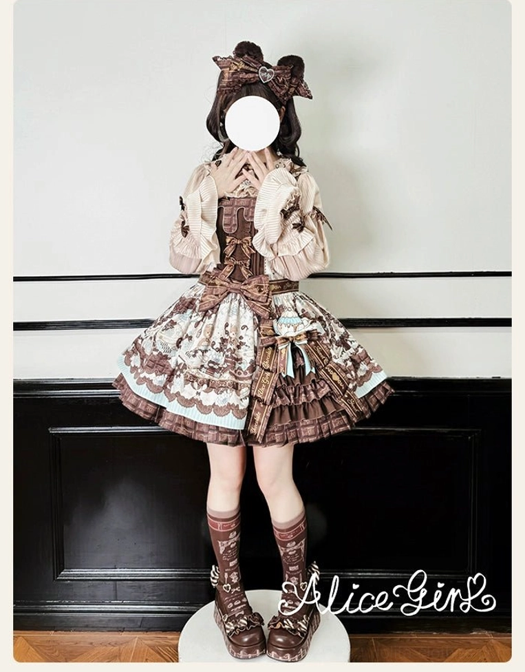 Lolita blouse back view long sleeve ruffled collar construction detail satin fabric sheen