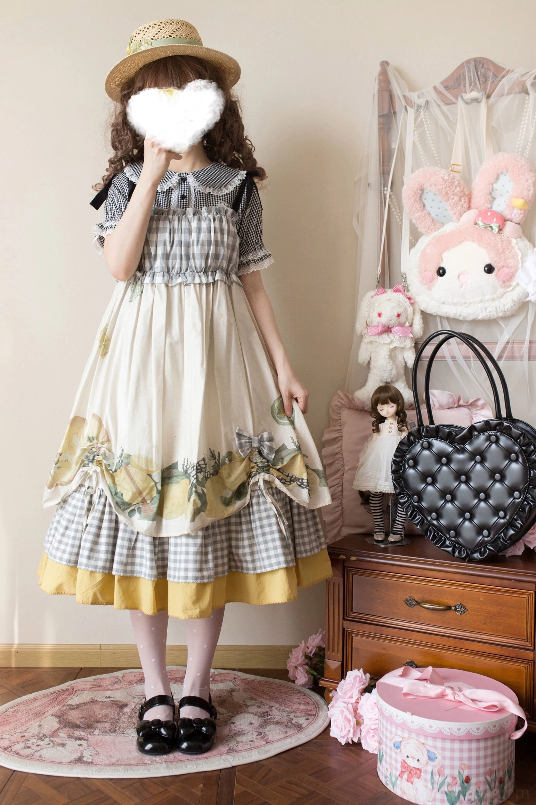Lolita blouse back view showing structured fit and clean lines characteristic of doll-like silhouette