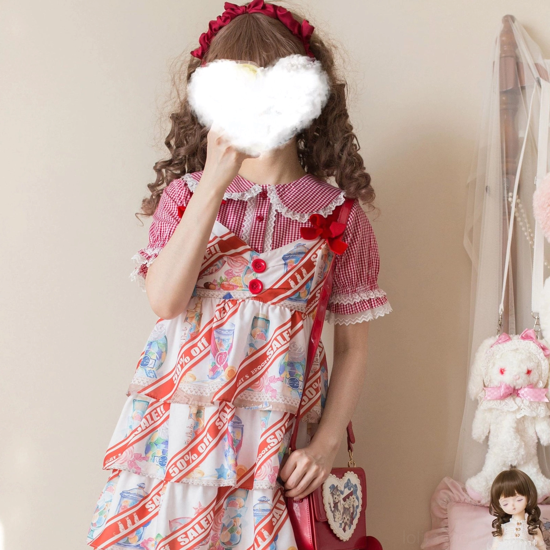 Lolita blouse styled with classic Lolita coordinate showing layering options with jumper skirt and accessories