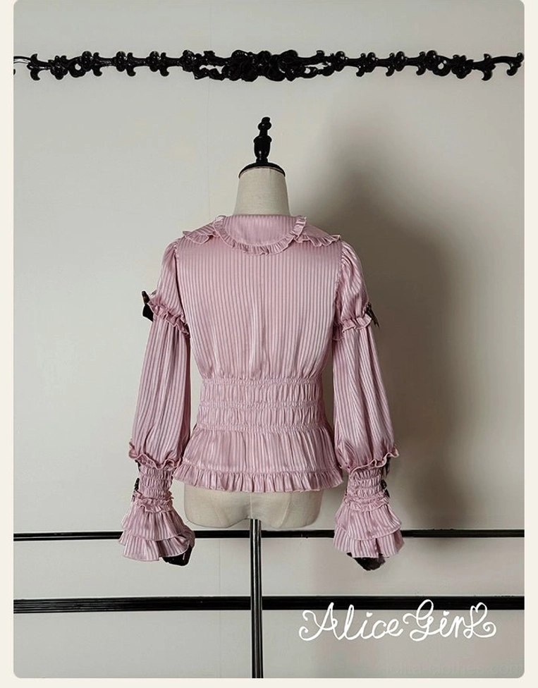 Tea party lolita blouse color swatch milk tea beige chocolate brown lavender pink available colorways