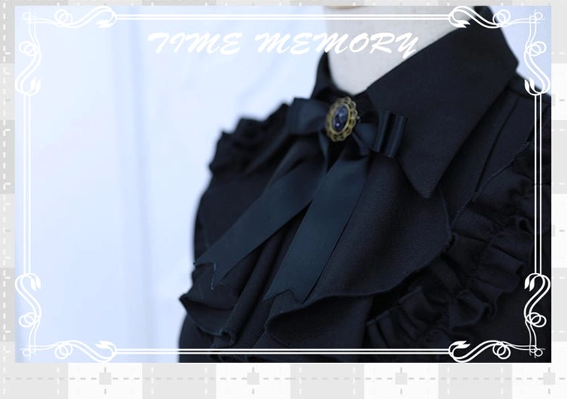 Lolita blouse with handmade brooch gift included detachable bow accessories and styling inspiration