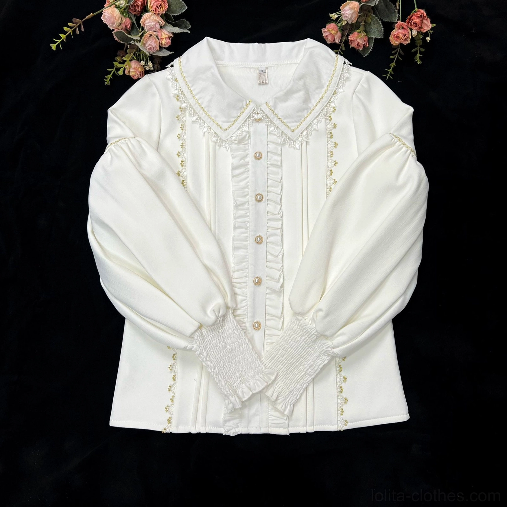 Lolita blouse milk fleece peter pan collar delicate pale tone soft fabric comfortable wear breathable material option