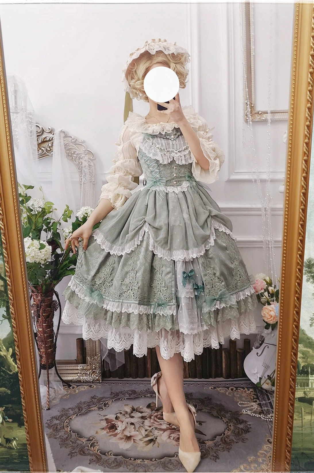 Lolita blouse photography content creation lotus root sleeve editorial appeal