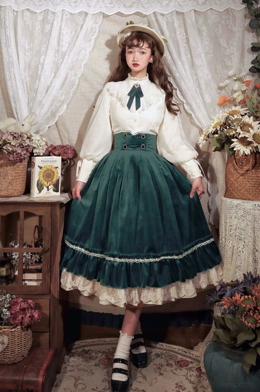 Lolita blouse slub linen fabric texture detail quality material