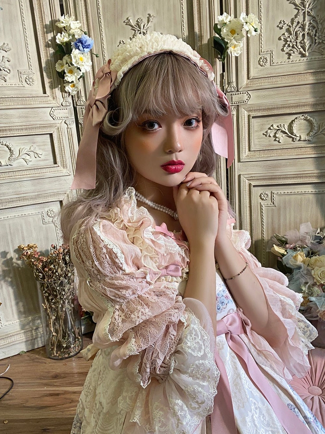 Lolita blouse tea party event styling lotus root sleeve elegant coordination