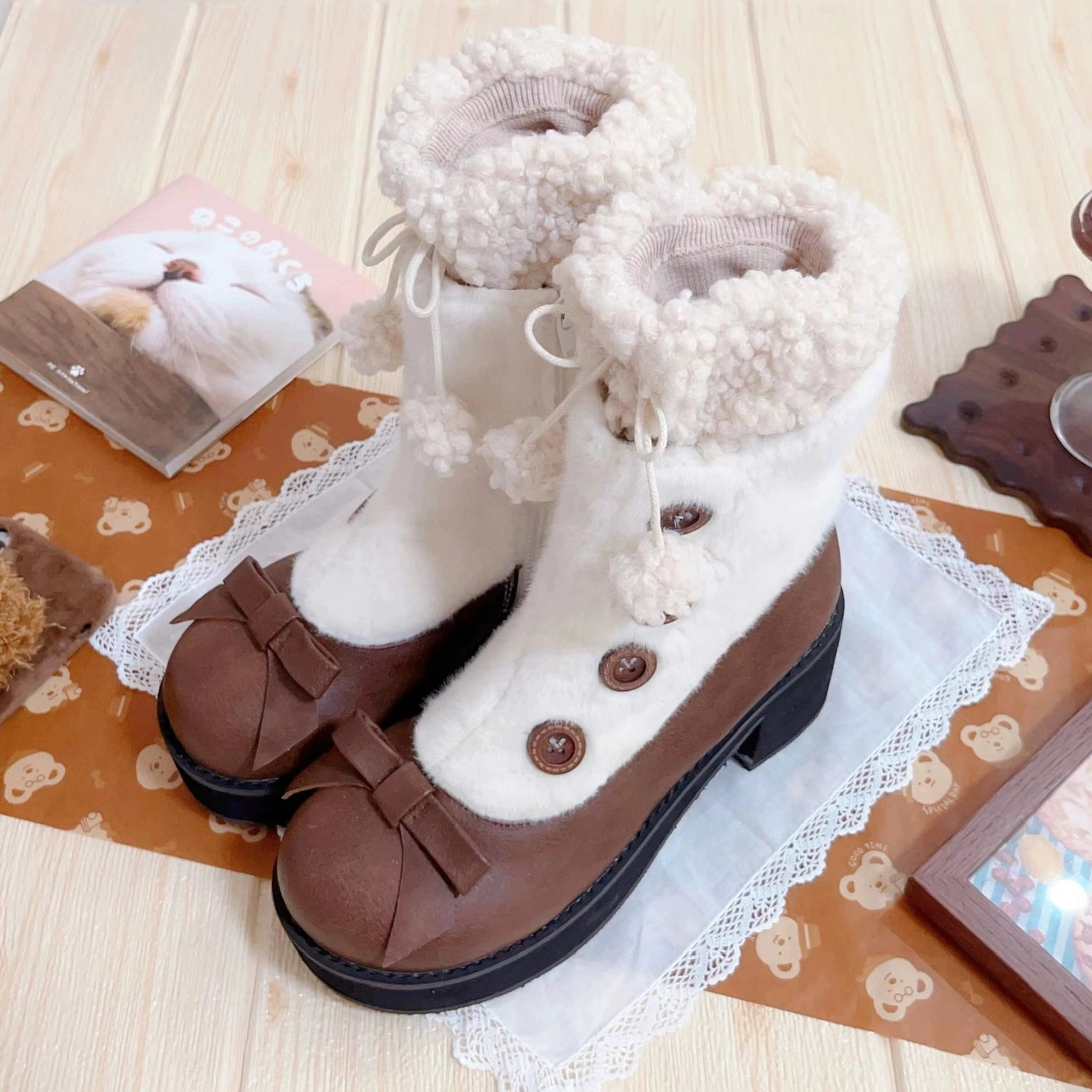 Lolita boots heel height comparison 4cm low heel 6cm high heel selection comfort elevation options