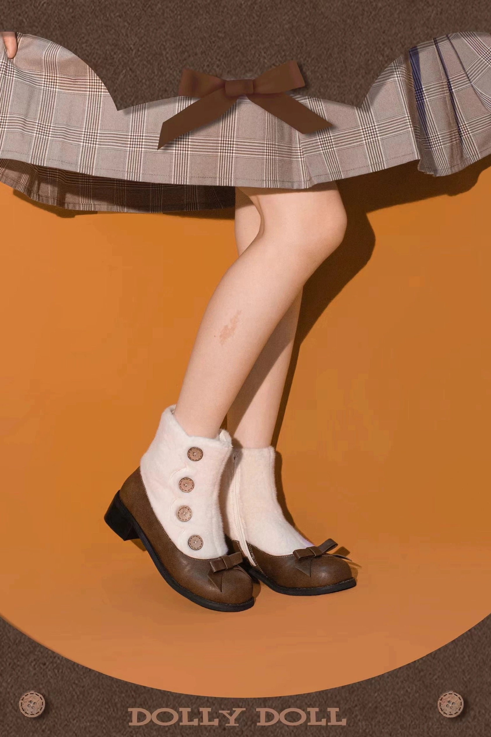 Lolita boots material composition PU polyurethane rubber anti-slip sole construction detail view