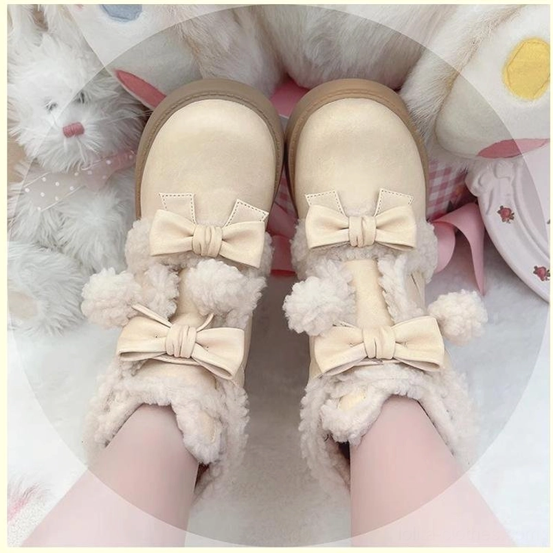 Winter lolita boots sole view chunky platform tread pattern material quality inspection