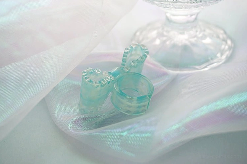 lolita bow necklace with translucent glitter pendant layered jewelry styling