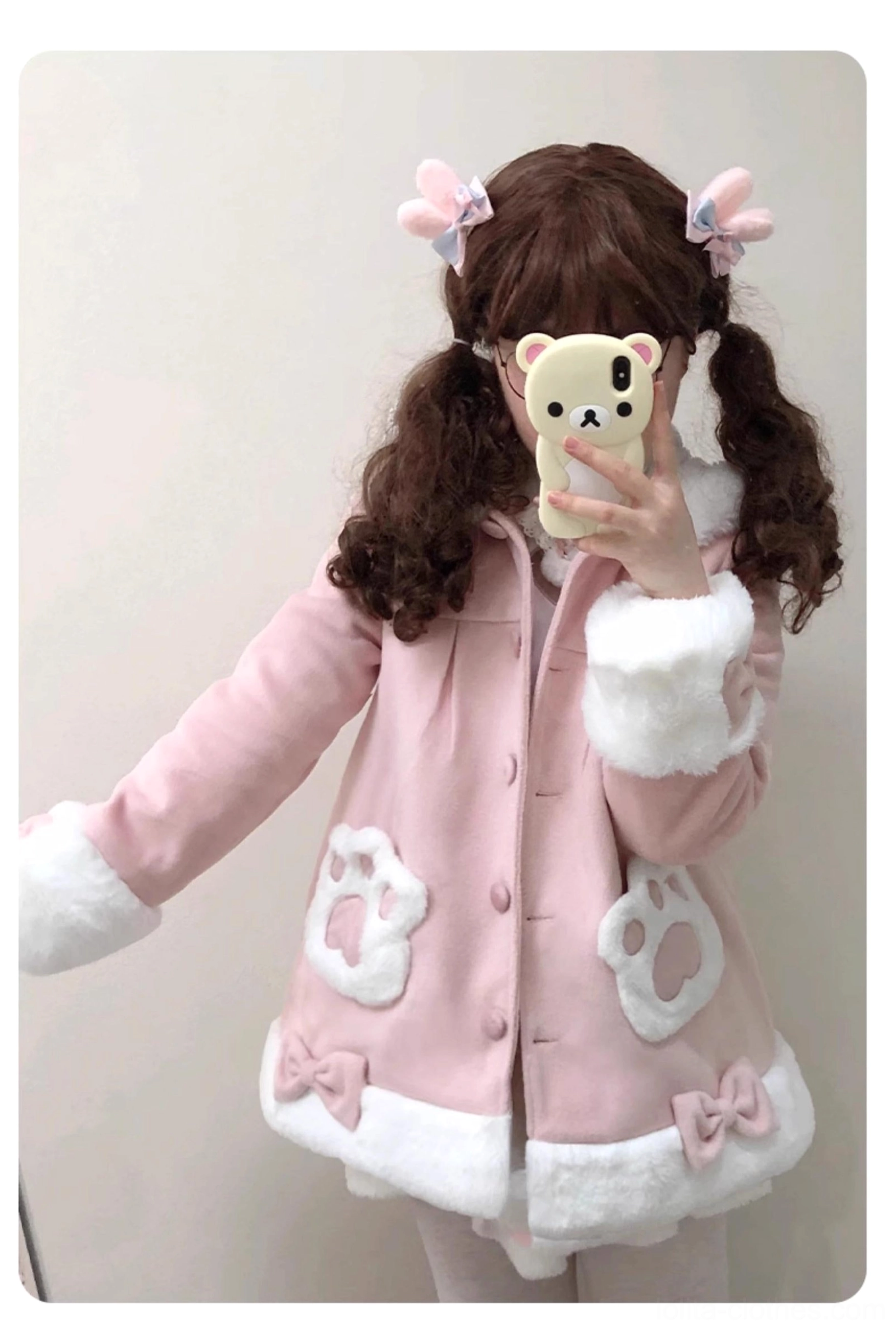 Lolita cat ear hood winter coat styling guide with coordinated accessories and complementary kawaii fashion pieces