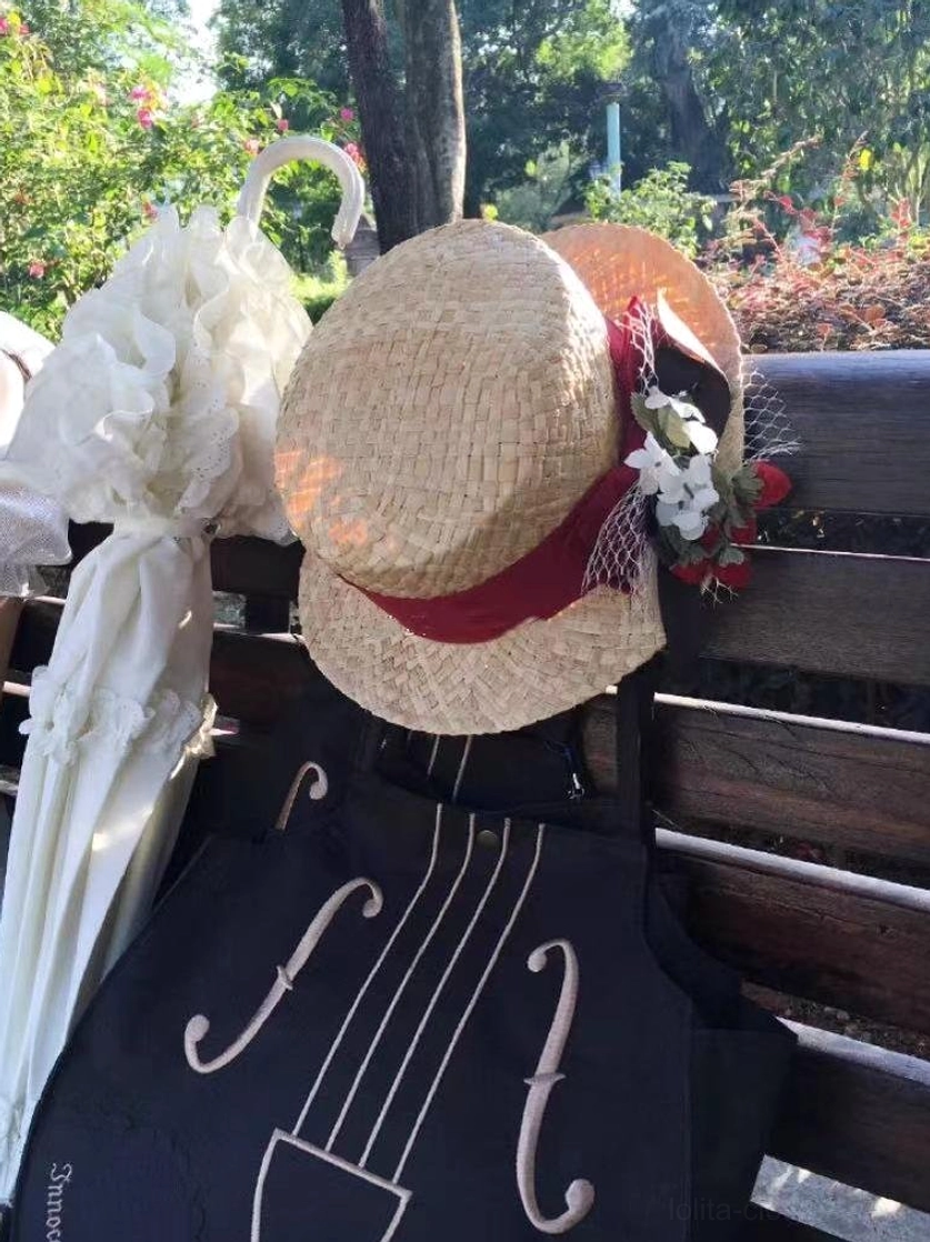 Lolita classic ruffled parasol complete styling inspiration showing coordinate assembly with dress accessories