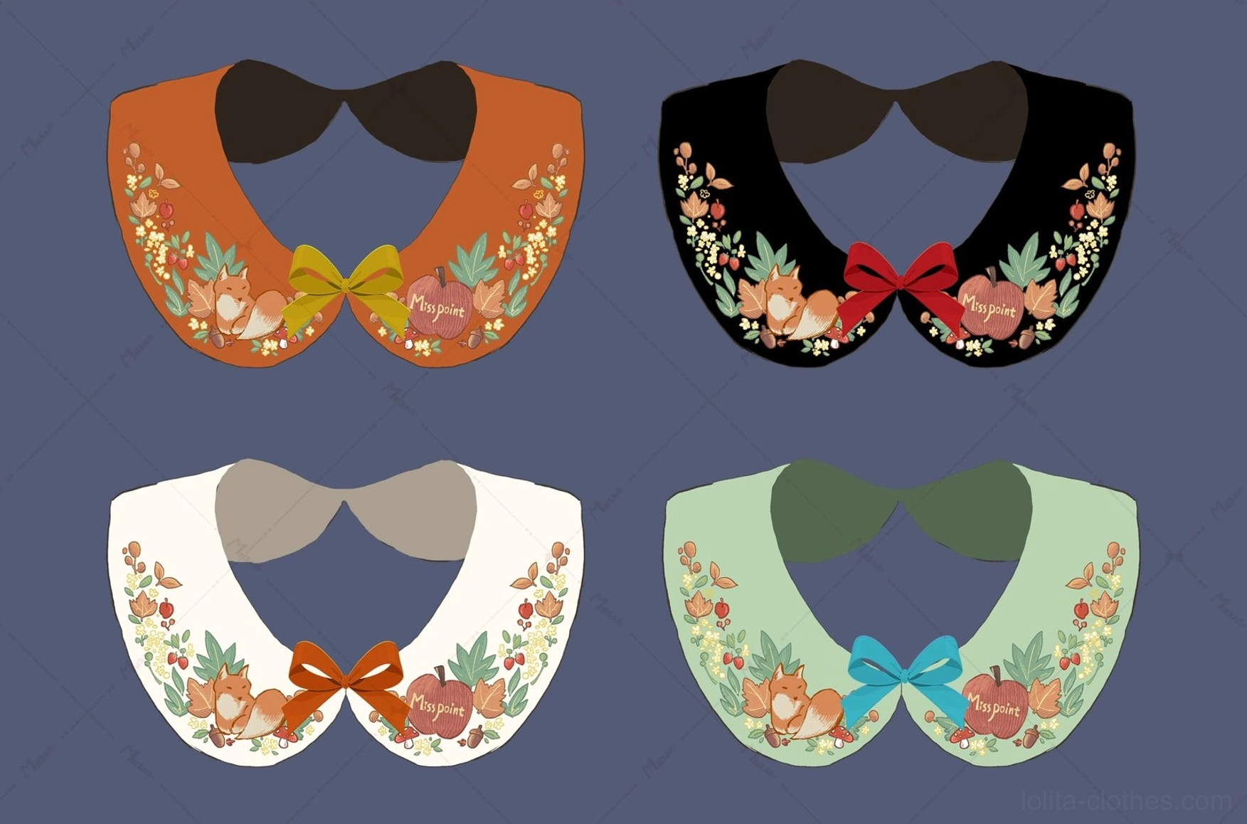 Lolita embroidered collar fabric texture detail showing cotton acrylic lace material quality embroidery precision woodland design