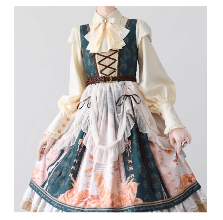 Lolita community styling inspiration showing multiple mutton sleeve blouse coordinates from enthusiasts