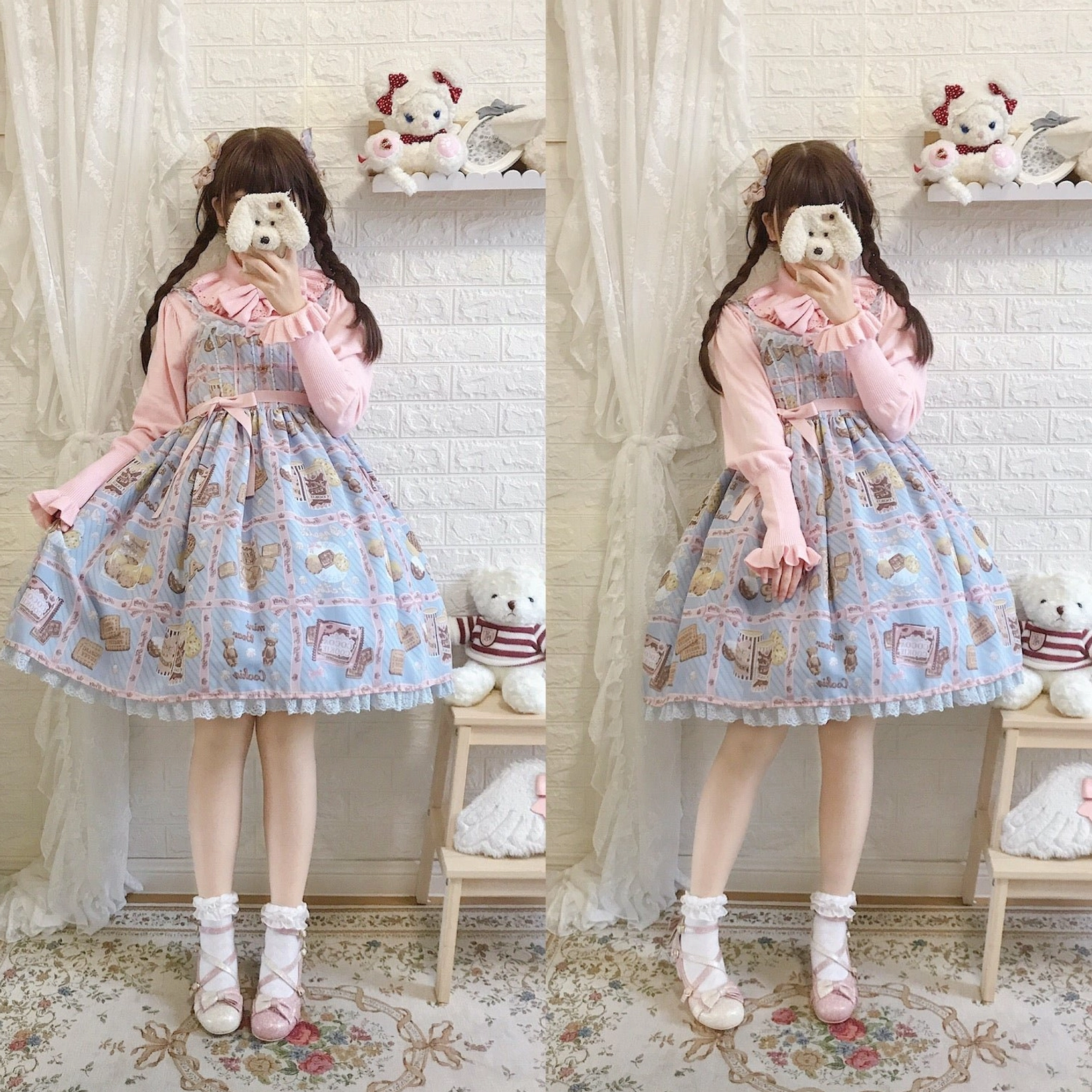 Lolita coordinate inspiration wool sweater jsk dress matching accessories complete sweet lolita look