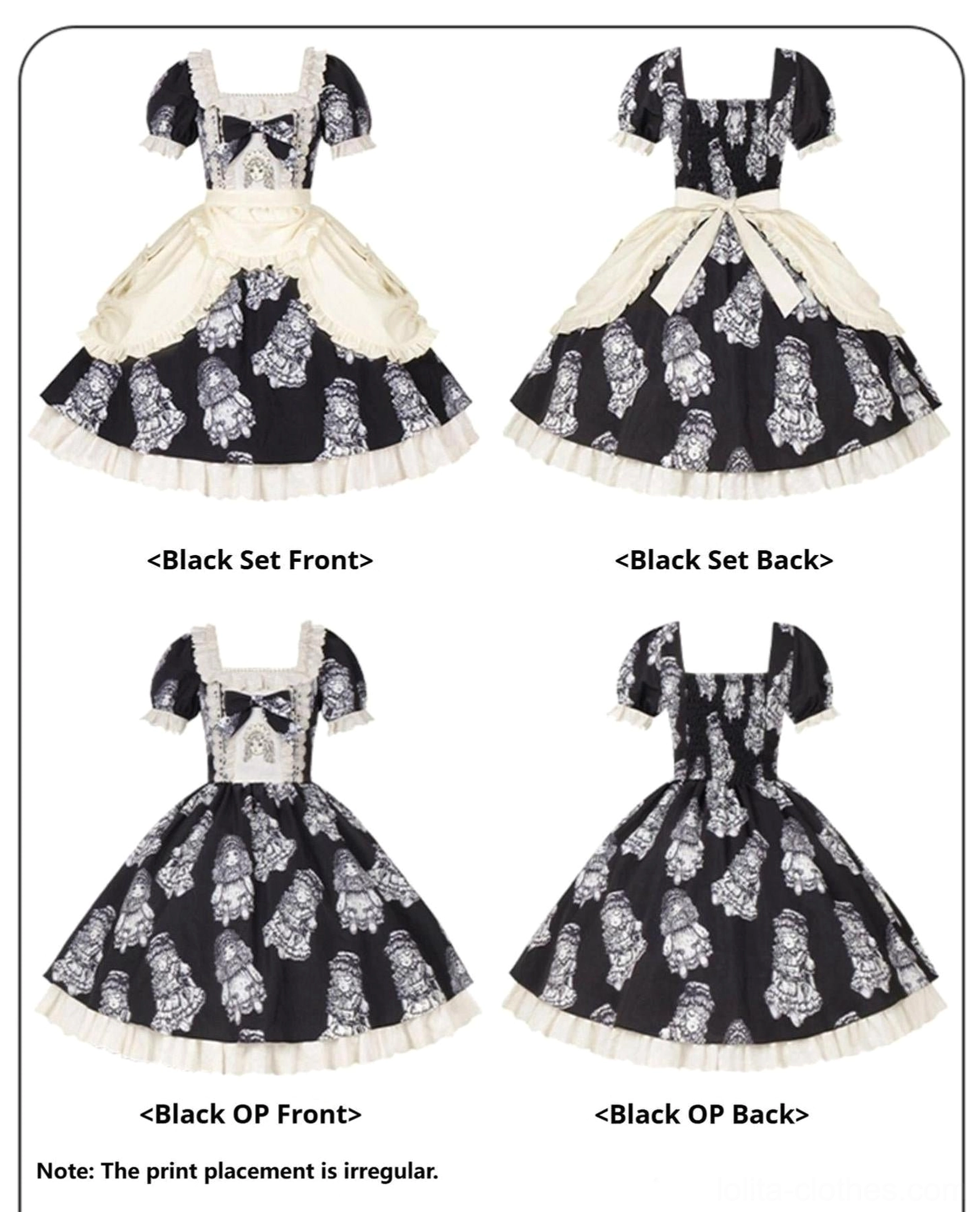 Lolita detachable sleeves accessory - flat lay showing puff sleeve design with lace cuffs and ruffled trim for layering over lolita dresses for seasonal style variations