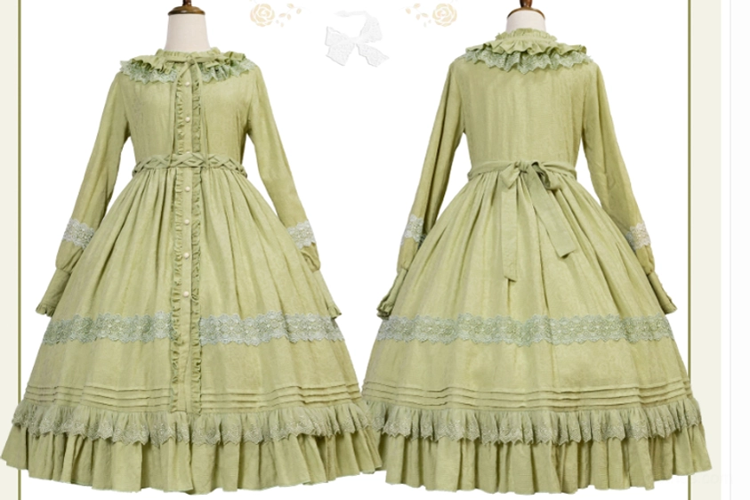 lolita OP dress detachable lace collar removable design versatile styling options effortless care laundry convenience