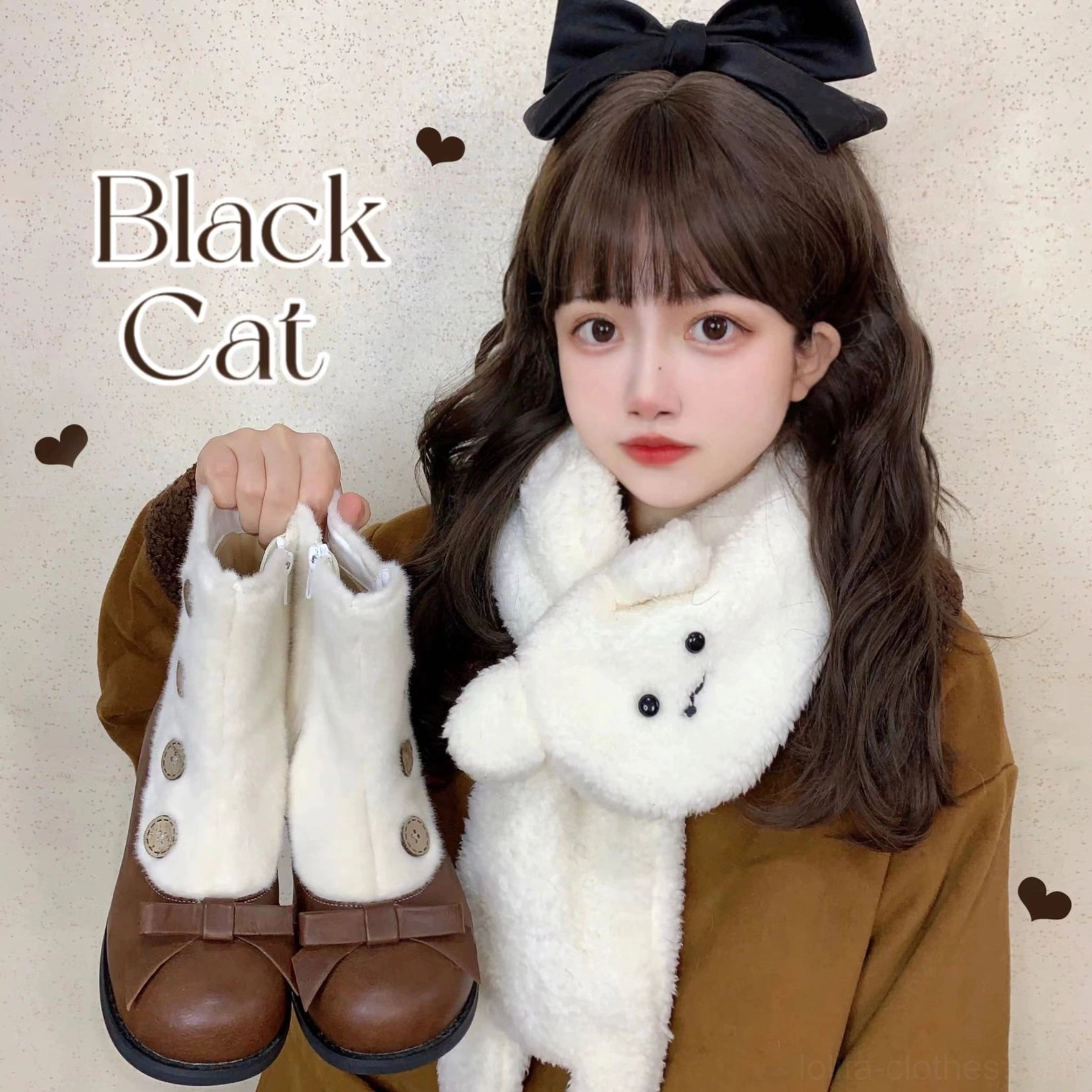 Lolita fashion event wear winter mary jane boots coordinated with full lolita dress makeup hair accessories