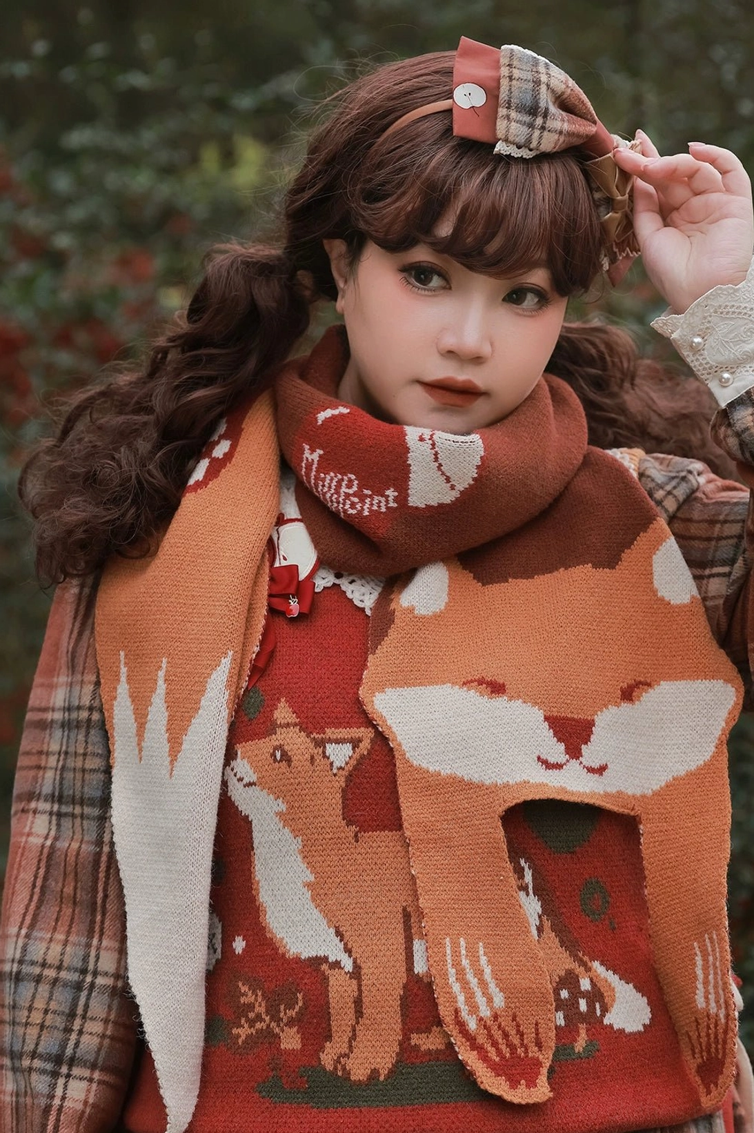 Lolita forest fox collection packaging unboxing flat lay showing scarf and collar together pre-order item presentation