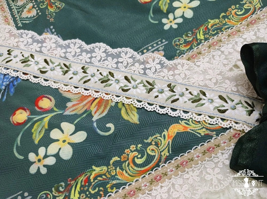 Lolita hair accessory collection bows clips brooches floral embroidered designs close-up details