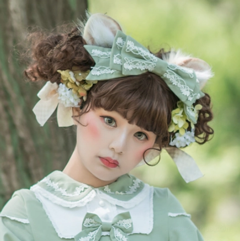 Lolita hair accessory KC headband lace edge craftsmanship detail