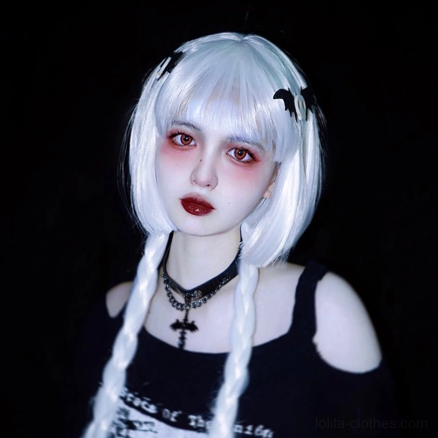Lolita hair accessory showing multiple charm option designs skull bat bear eyeball cross pendant decorative elements