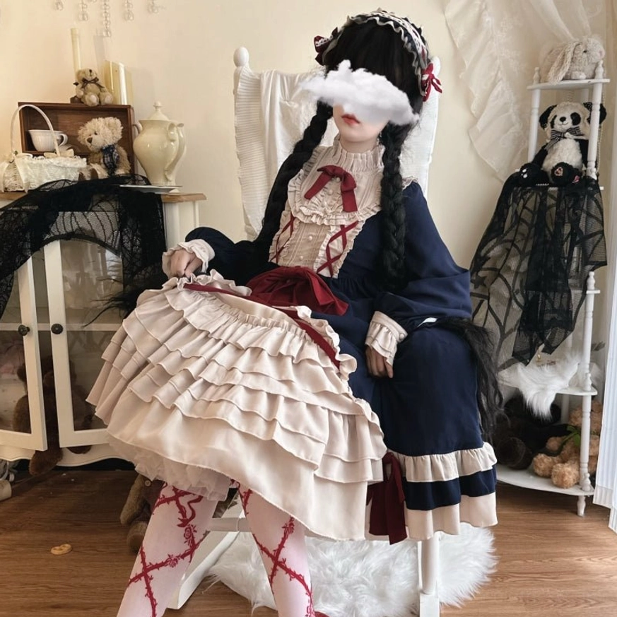 Lolita halloween dress pink variant sweet lolita aesthetic red accents romantic whimsical styling option