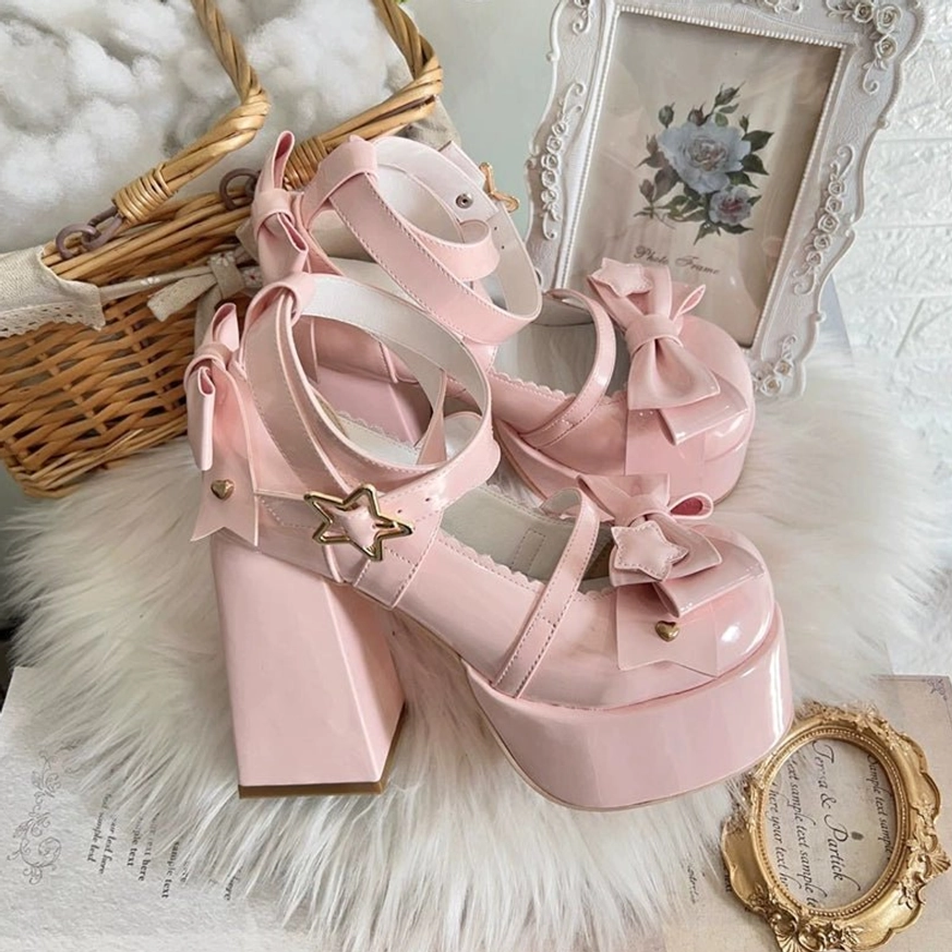 Lolita heels celestial fantasy dreamlike star ornament whimsical design fairy tale aesthetic