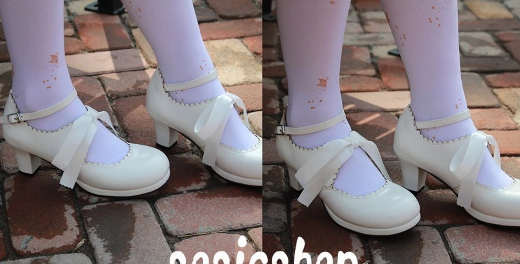 Premium ultra-fine reconstituted leather material used in handcrafted lolita high heel shoes demonstrating durability and color retention properties
