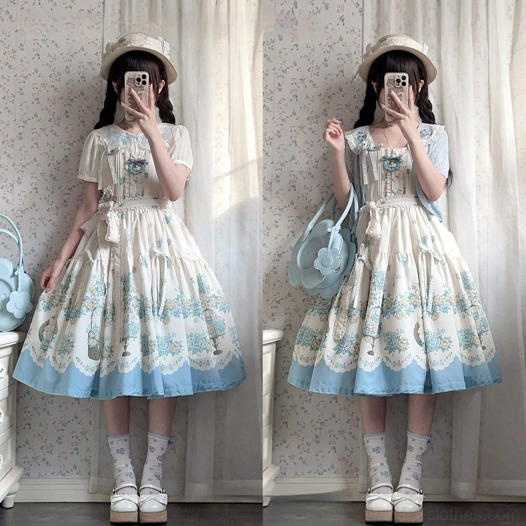 Classic lolita jumper skirt dress design inspiration and cultural background, victorian aesthetic art reference
