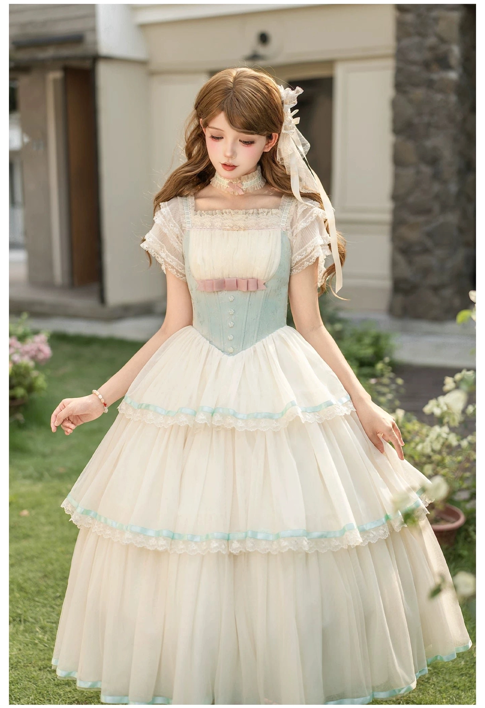 Lolita JSK dress four-way stretch lining fabric comfort quality material detail