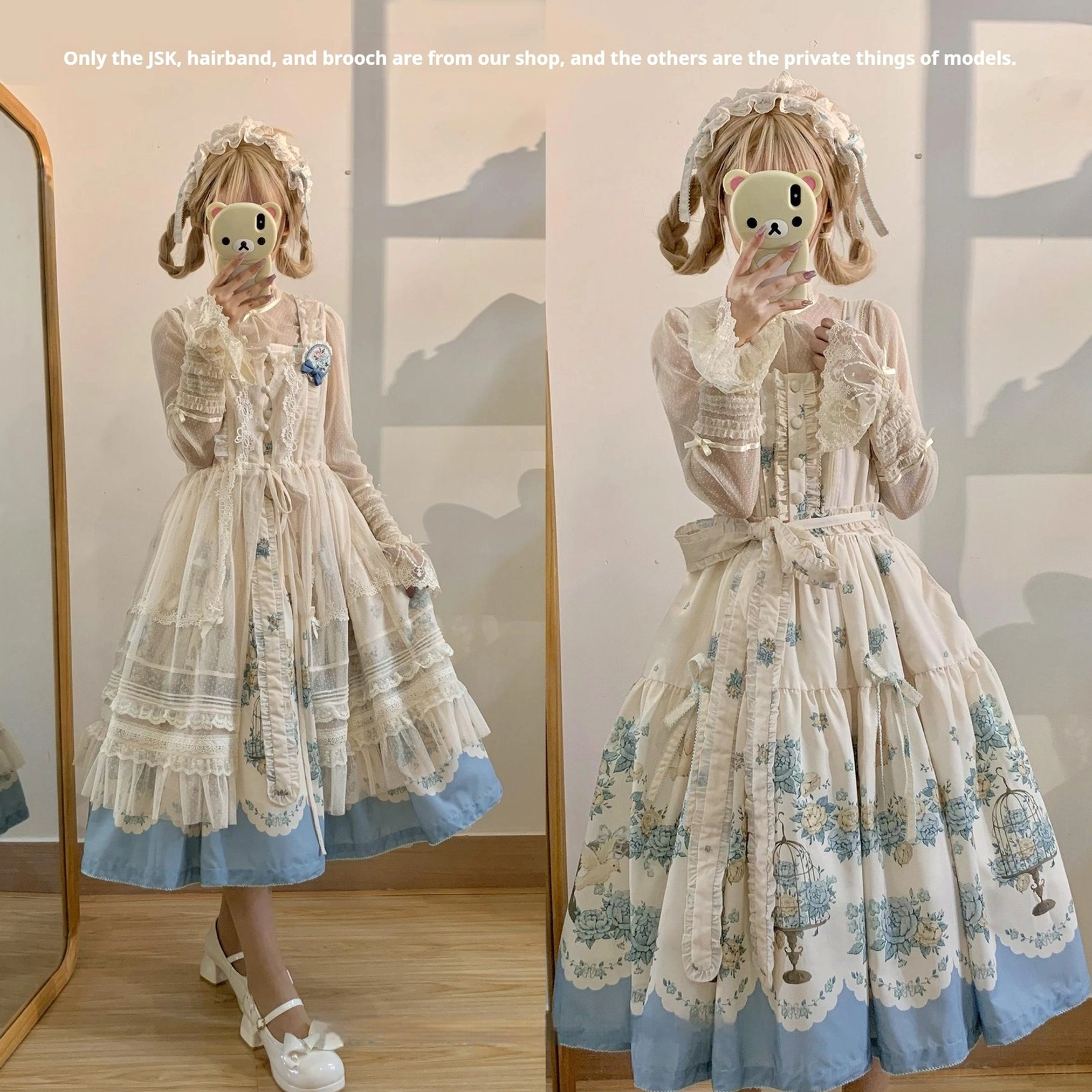 Lolita jsk dress fabric composition detail, polyester cotton lining material quality specifications