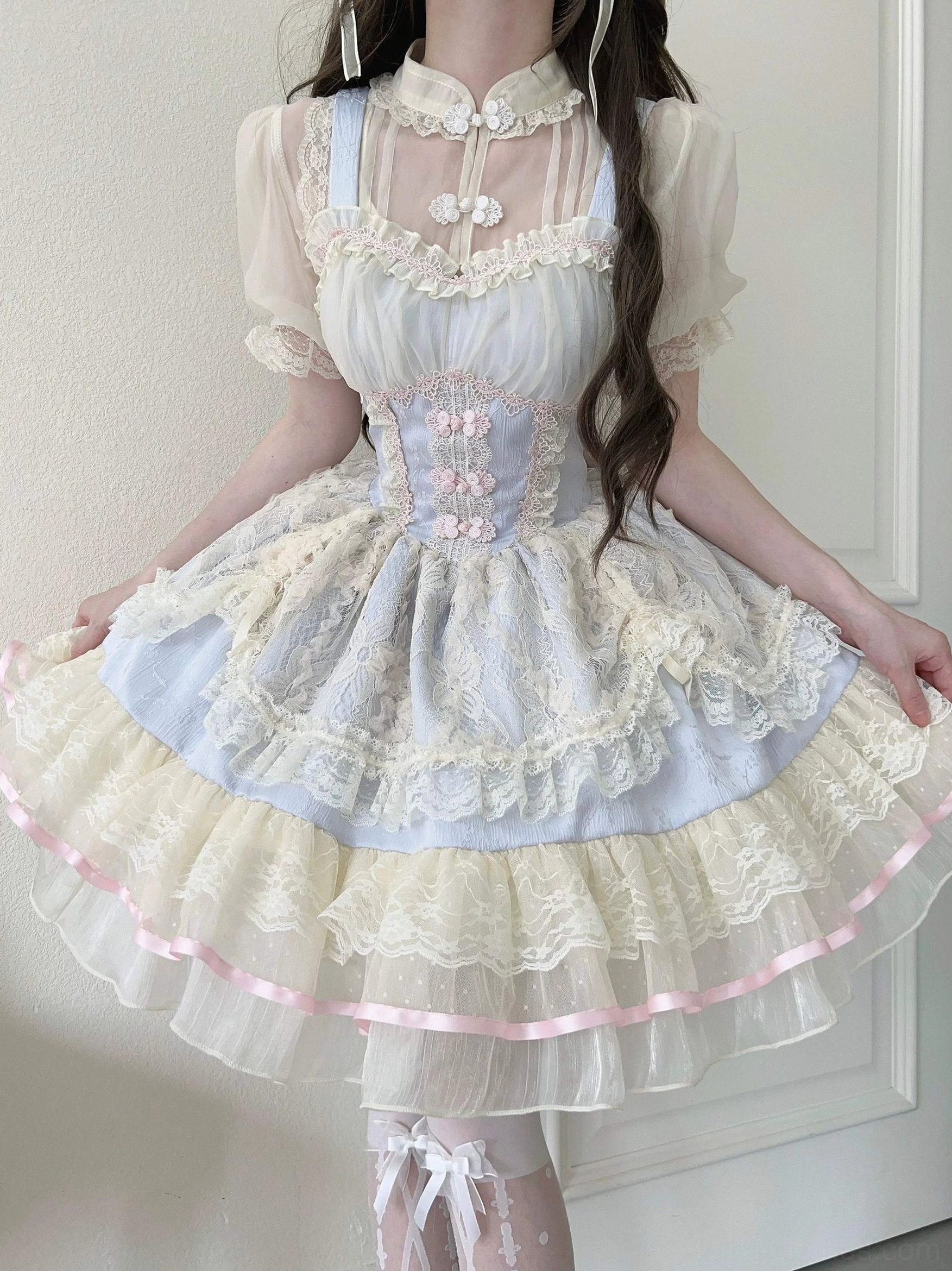 Soft gauze yarn innerwear blouse option for ballet lolita jsk dress lightweight breathable comfort wear