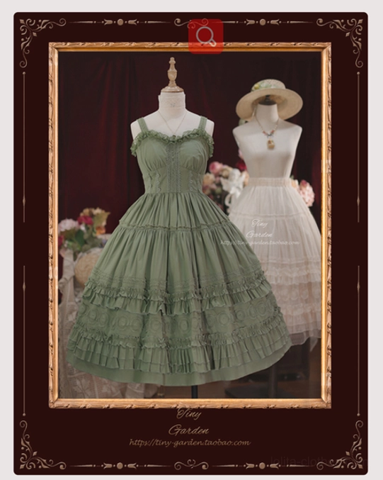 Lolita JSK jumper skirt dress size guide and fit comparison chart showcasing all available sizes S M L XL with measurements in centimeters and inches for international customers