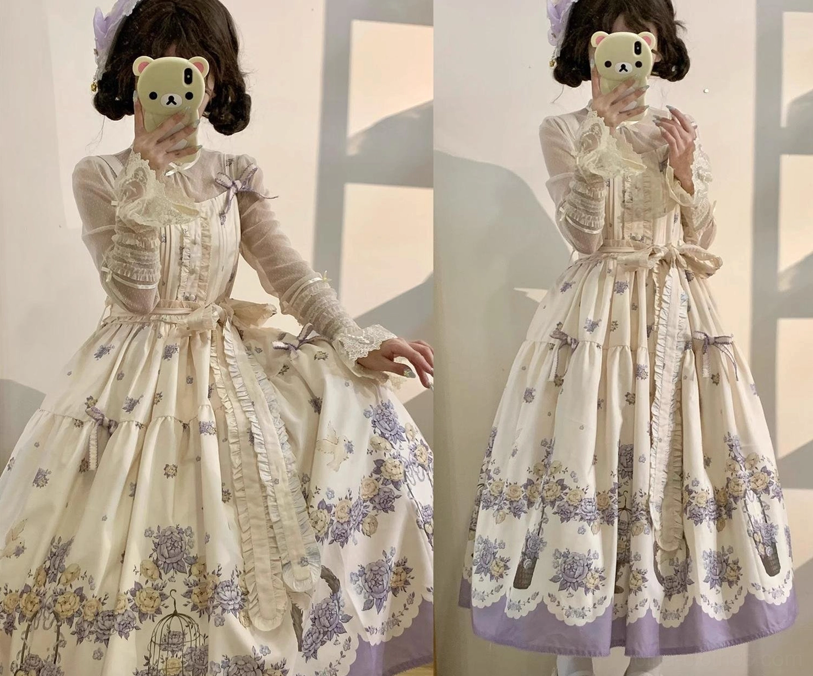 Lolita jsk dress scalloped hem detail decorative trim design element, victorian-style edge finishing