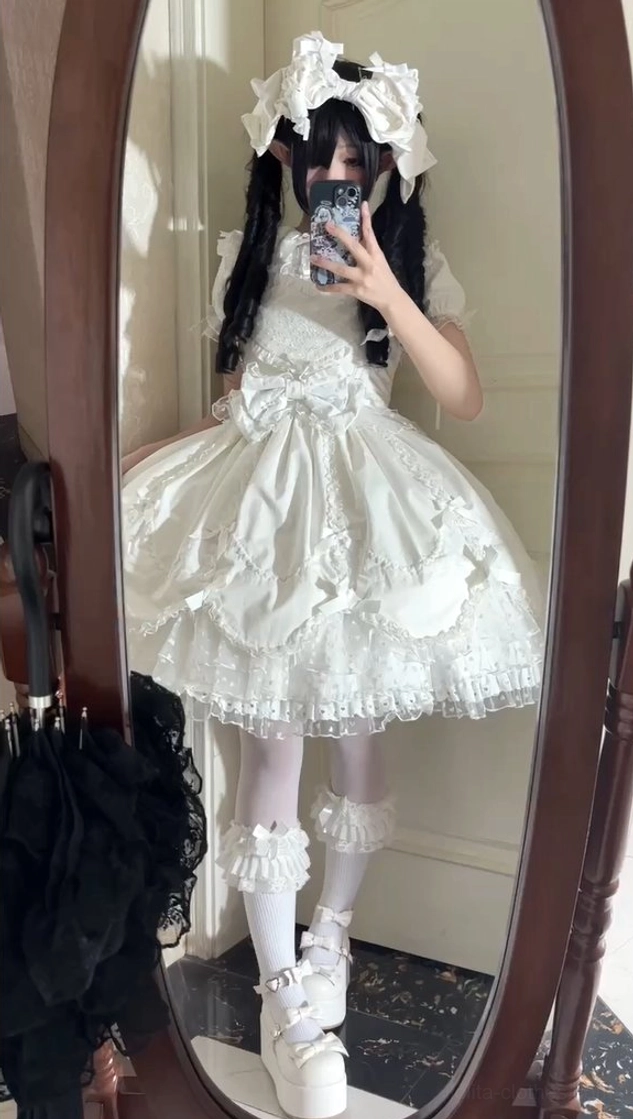 Size chart comparison diagram for sweet Lolita jumper dress JSK measurements and specifications