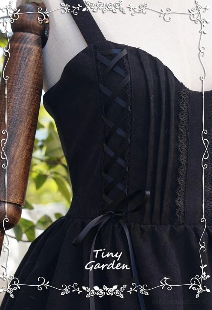 Burgundy wine red lolita jsk waistband double drawstring system adjustment feature authentic lolita construction detail