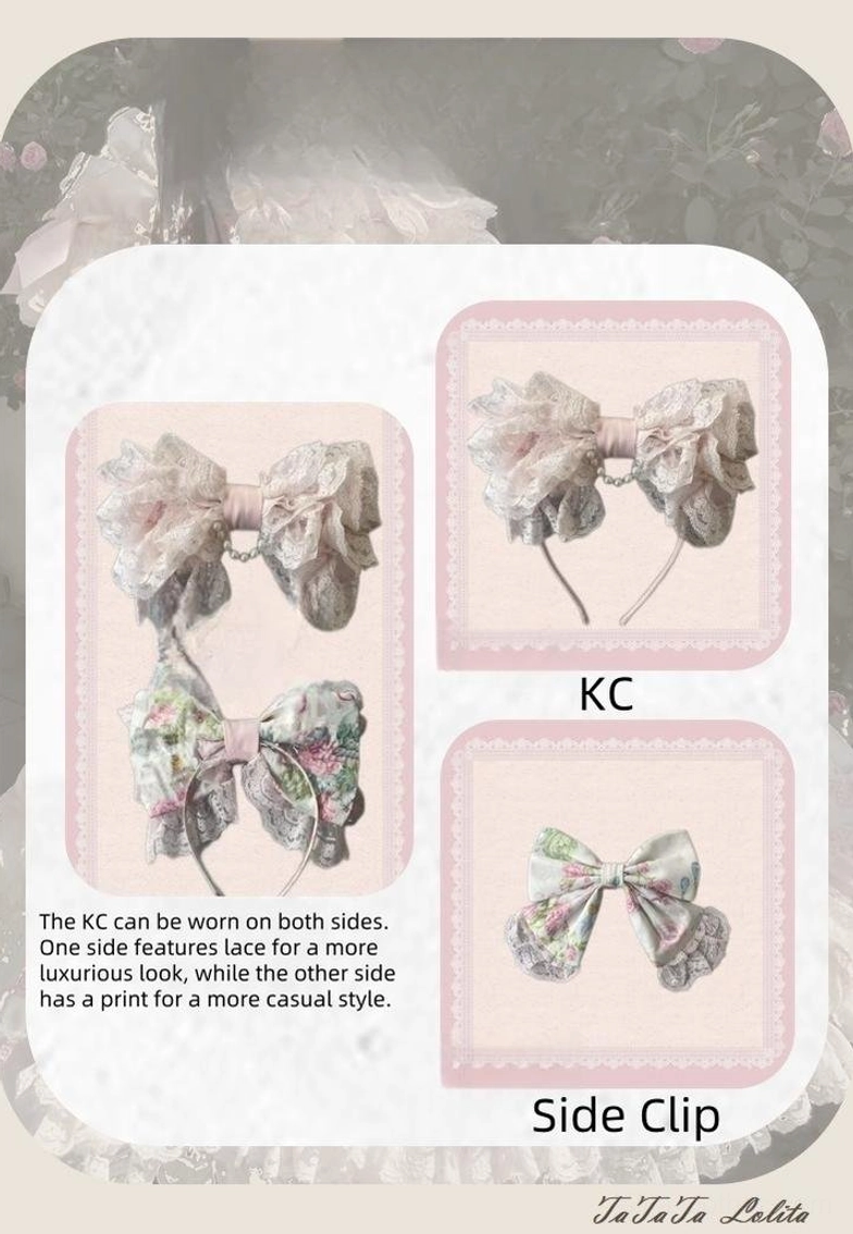 Lolita KC accessory piece for coordinating outfits featuring romantic design compatible with floral JSK dress styling