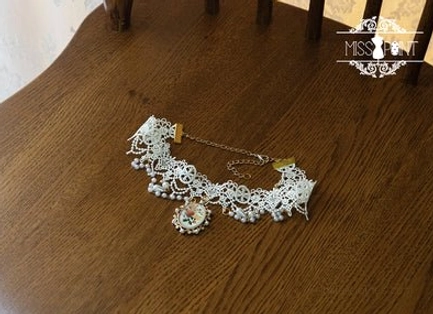 delicate lolita lace necklace with elegant vintage-inspired design intricate lace work and decorative ribbon detail