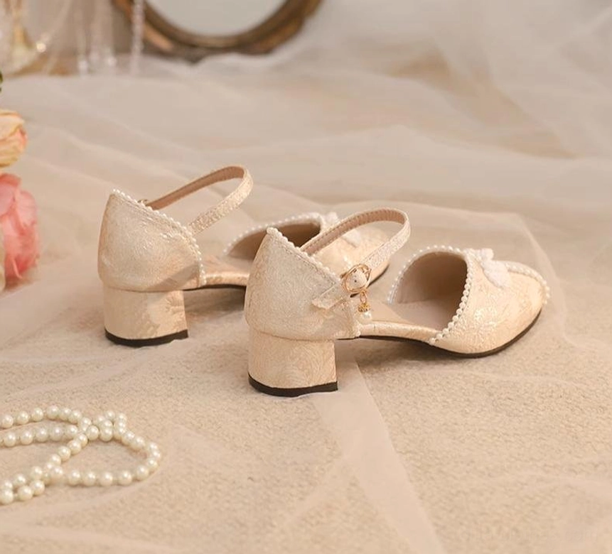 Lolita Mary Jane chunky heel shoes blue pastel color ankle buckle strap breathable lining comfort
