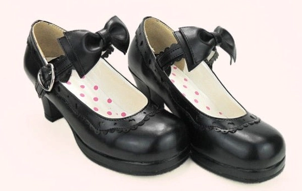 Lolita mary jane chunky heel shoes bottom sole view rubber outsole durability construction