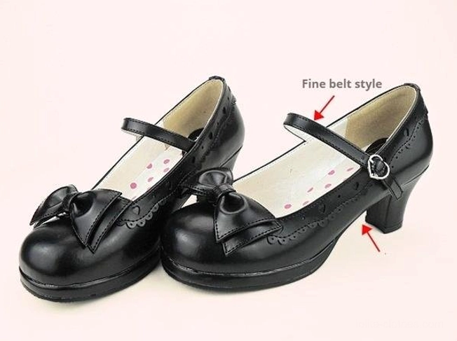 Lolita mary jane heel shoes lace-up fastening ankle strap mechanism and closure system detail