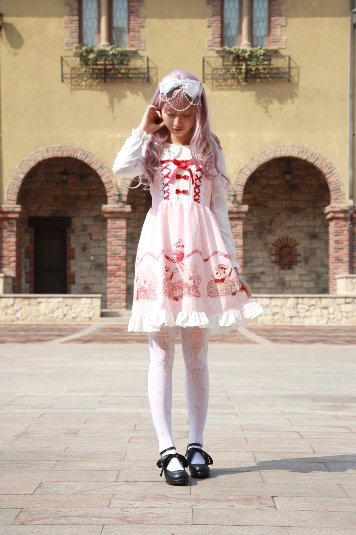 Lolita handcrafted Mary Jane high heel shoes demonstrating compatibility with various lolita subculture styles and occasions including conventions and photography events